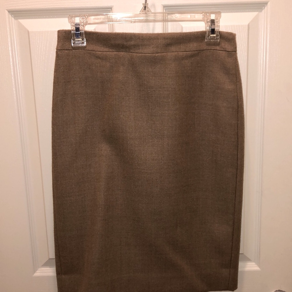 J. Crew Tan Double-Serge No. 2 Pencil Skirt. Sz 0